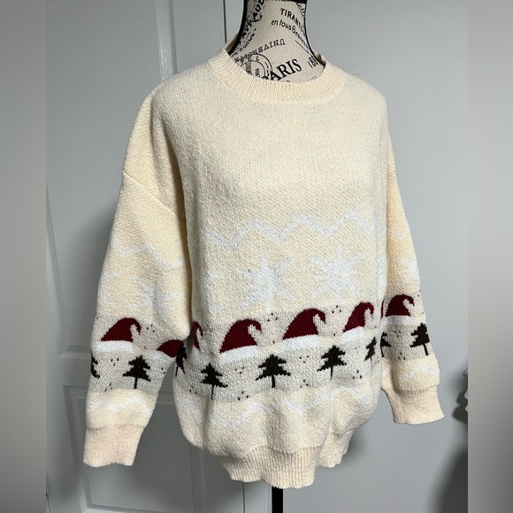 Mens drop shoulder Christmas knit sweater - M - Picture 2 of 4